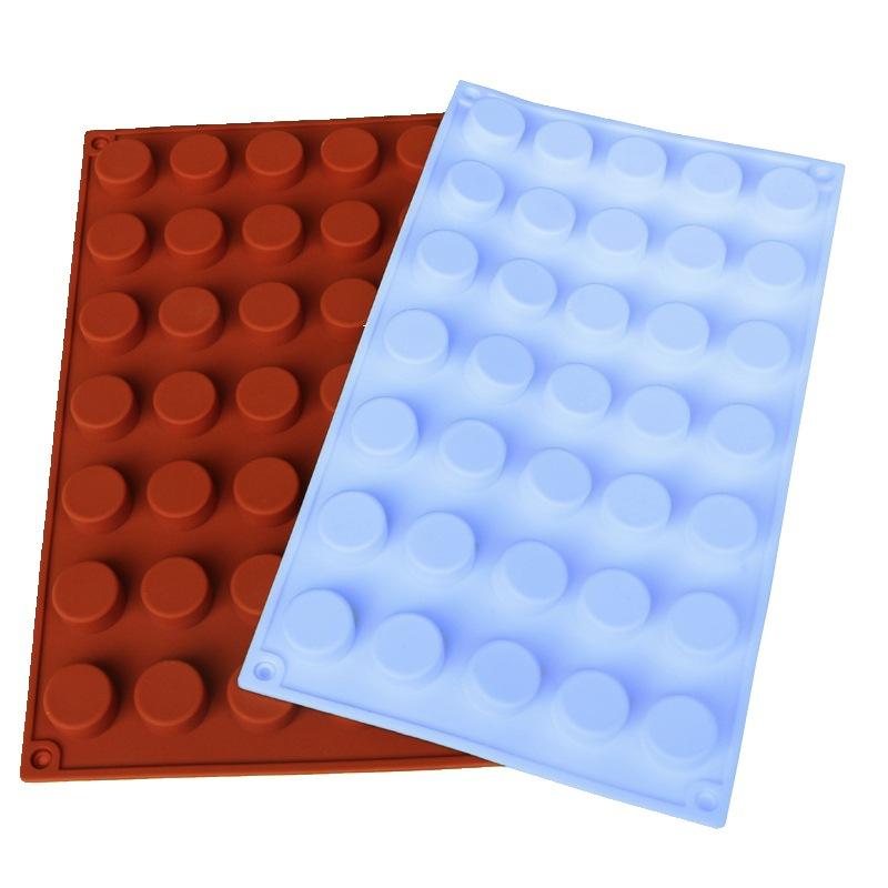 1 Pc 35 with Small Cylindrical Mousse Cake Mold Round Sandwich Silicone Mold Small Eardrum Dessert Fondant Baking Mold