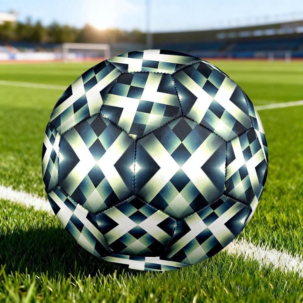 1pc Geometric Lights Size 5 Soccer Ball Professional Match Training Football Indoor &Outdoor Sports Ball Lightweight Durable c65200