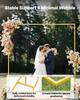 Arch Backdrop Stand, 2.4 x 2.4 m, Stable Structure, Easy Assembly, Square Gold Metal Arch Backdrop Stand for Wedding, Birthday Party, Graduation,