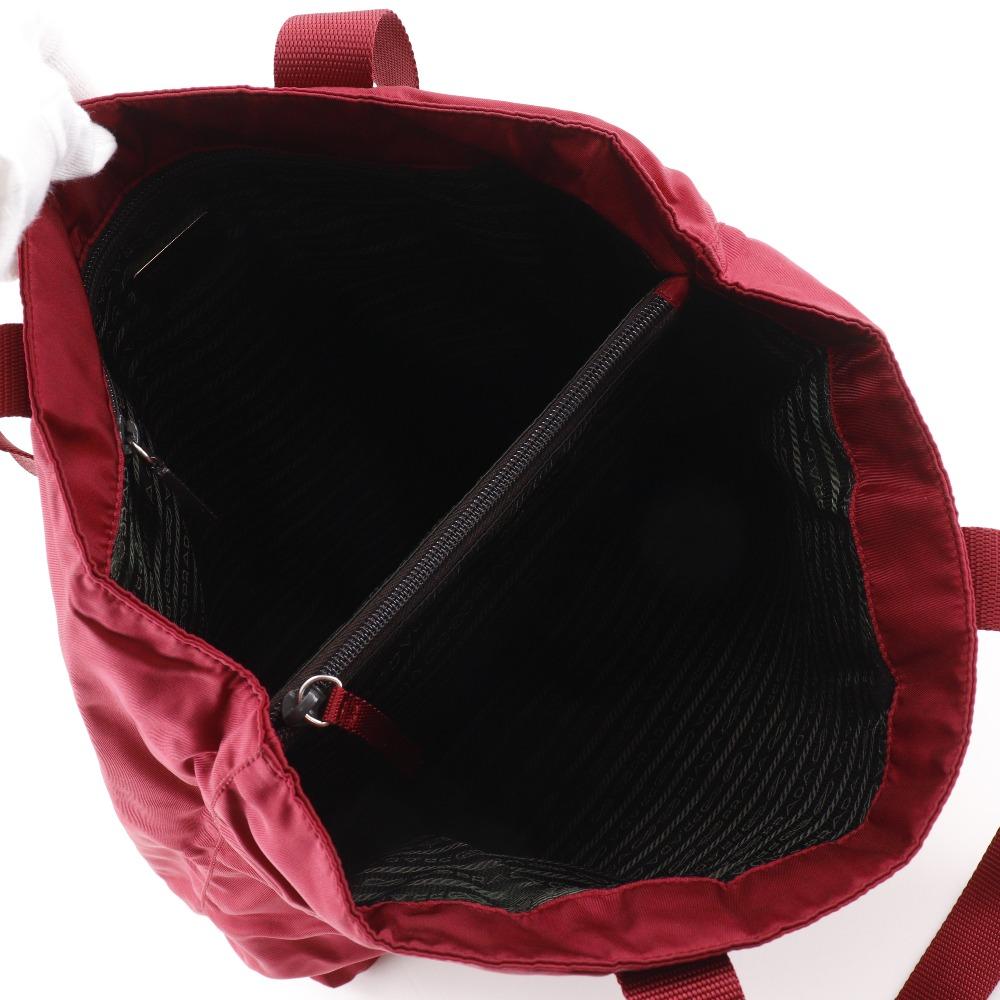 Prada Tote Bag B10310 Red Nylon Women Used