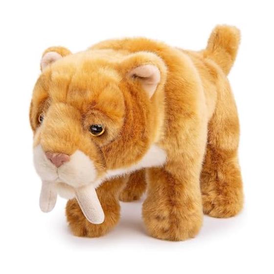 lilizzhoumax Realistic Sabertooth Tiger - Brown Stuffed Tiger Stuffed Animal Stuffed Animal Soft Cute Stuffed Animal Girls Toy Children Christmas