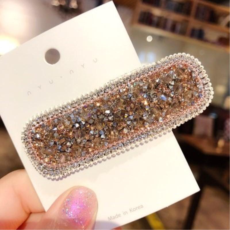 Korean Rhinestone Diamond-Edge Hairpin for Women: Stylish One-Word Clip for Bangs and Side Hair