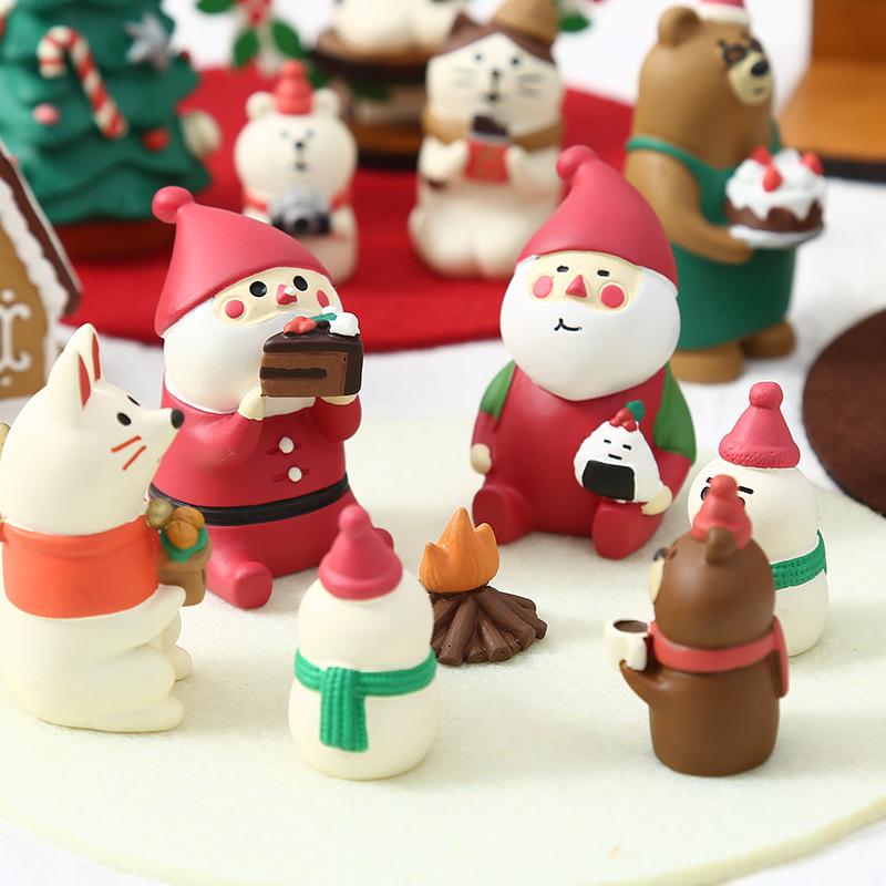 Handmade Zakka Santa Claus Resin Ornaments for Christmas Decor