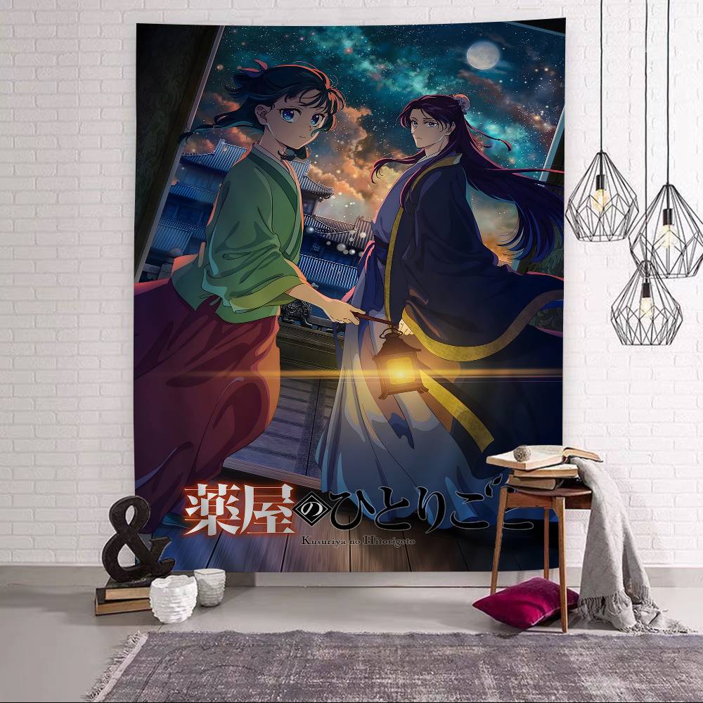 Maomao Anime Deníky lékárnice Barevný gobelín Nástěnná dekorace Závěsný tarot Hippie koberce na stěnu Dekorace na stěnu do koleje