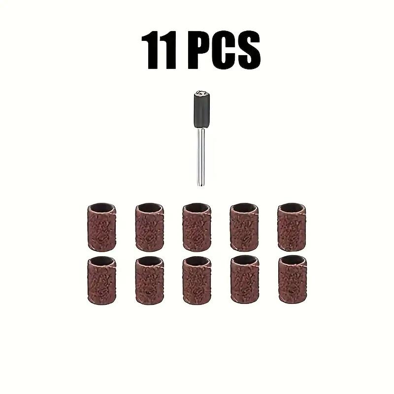 11/51 Stück Schleifscheiben-Set für Bohrmaschinen und Bohrer, einschließlich Gummi-Trommelspindeln Trommel-Set Bandschleifspindeln
