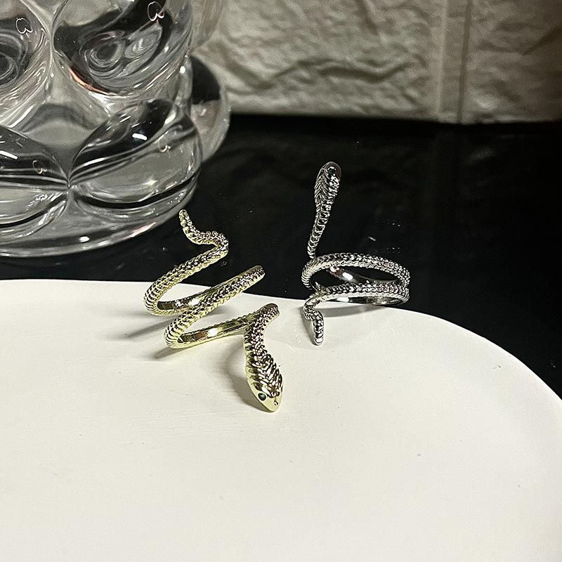 Niche Design Snake Snake High-End Sense Open Ring Light Luxury Personality Tide Index Finger Ring