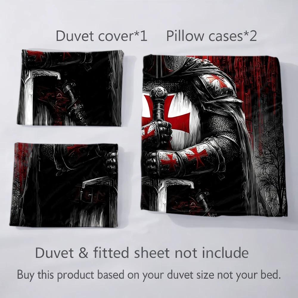 3-Piece Duvet Cover Set, 1Pc Duvet Cover and 2Pcs Pillowcases (Filling Not Included) 2D Flat Printing, Duvet Cover 3-Piece Set, Medi
