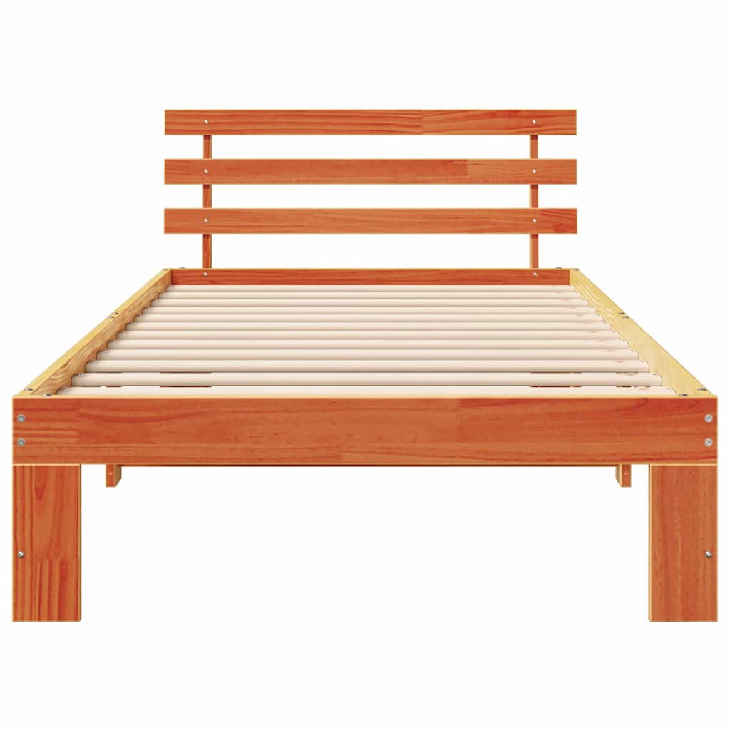 Bed Frame Wax Brown 80 x 200 cm Solid Pine Wood