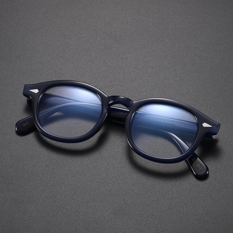 Óculos Johnny Depp Anti Luz Azul Masculino Óculos Lemtosh Feminino Óculos para Computador Marca de Luxo Armação Vintage de Acetato Medium No Box azul