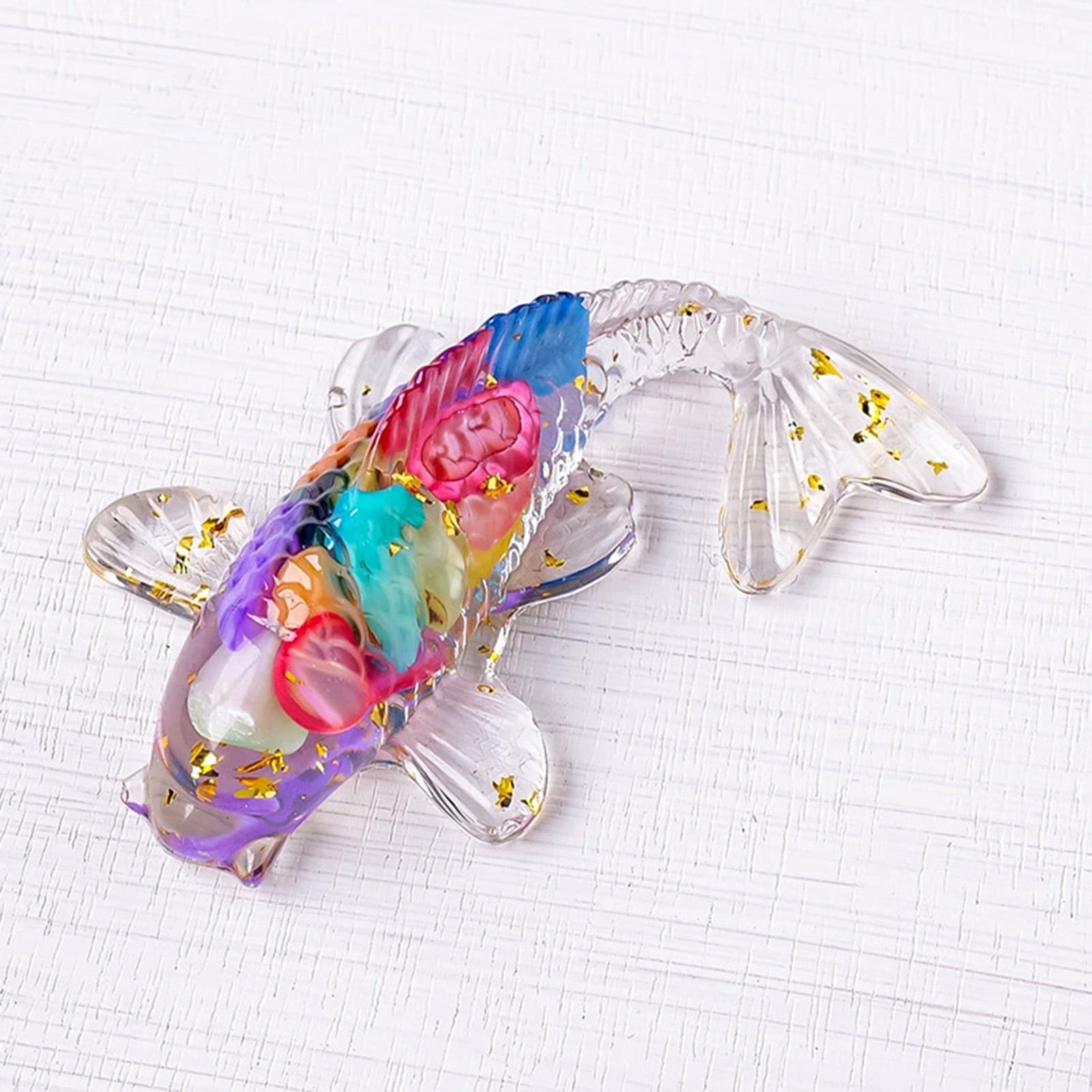 Amethyst Yellow Crystal Fish Car Ornament Transparent Fish Amethyst Yellow Crystal Yellow Crystal Carp Ornament Office Desk Decor Colorful shells красный/чёрный
