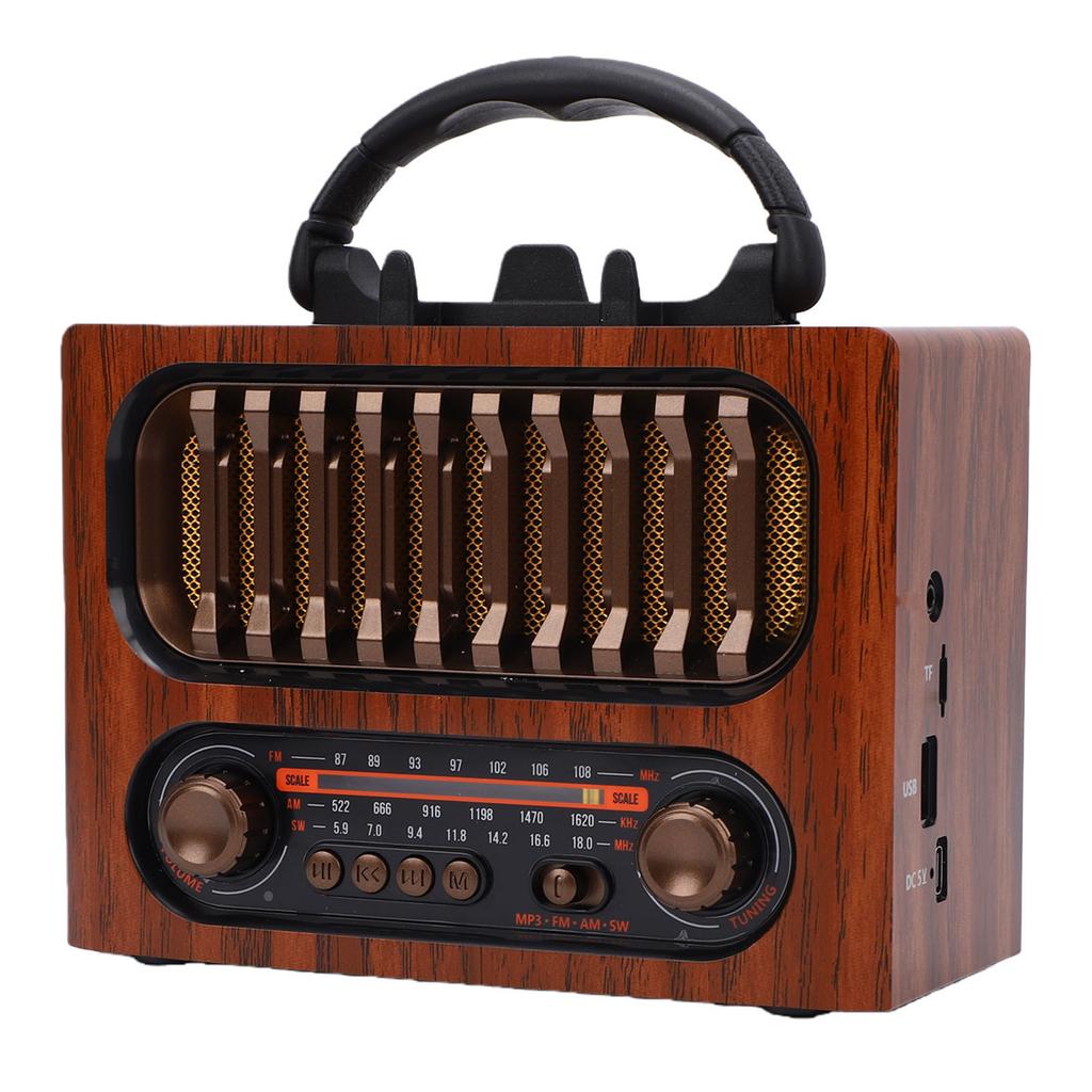 Retro Bluetooth Speaker Radio Rechargeable Vintage AM FM SW Radio with Telescopic Antenna for Home Car