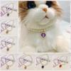 Adjustable Pet Pearl Necklace Accessories for Cats Gotas Animals Fashion Rhinestones Sphynx Cat Collar Kitten Dog collier chat