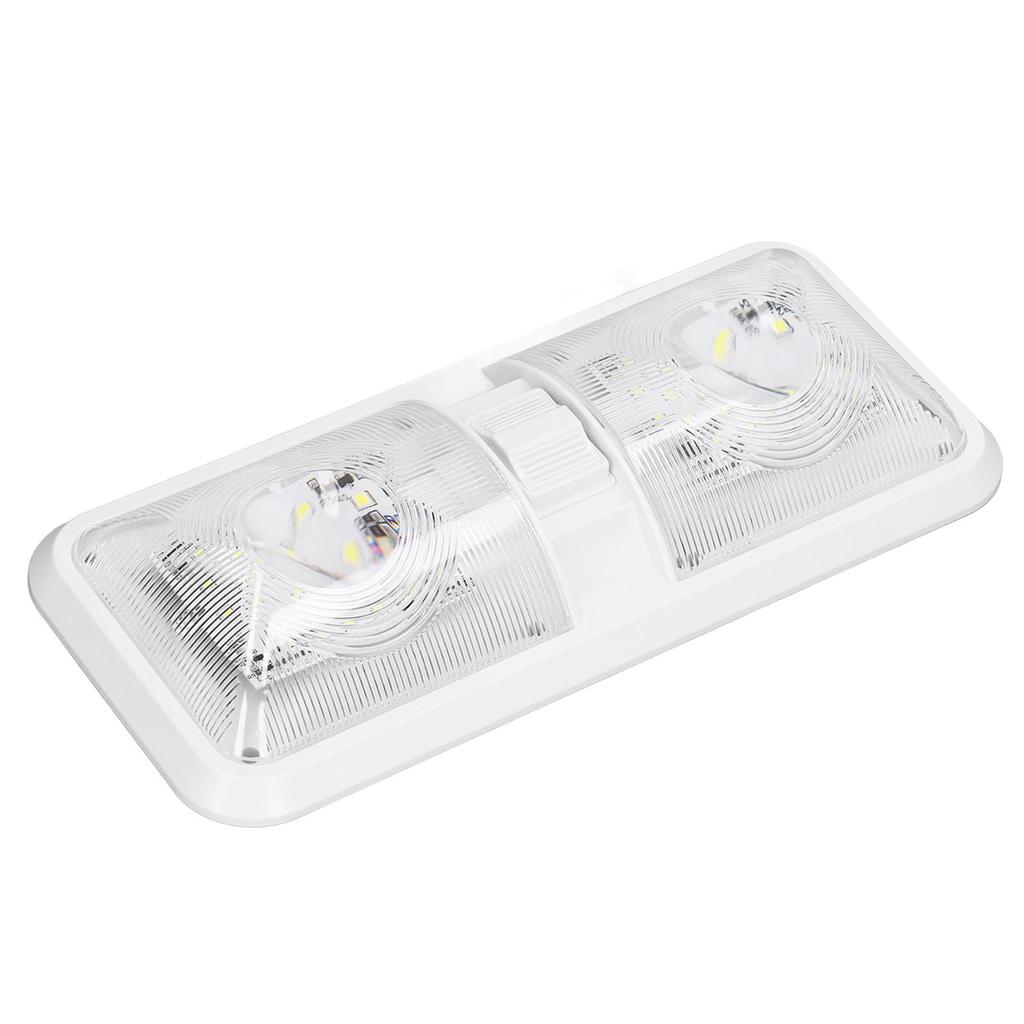 RV Interior Light 2 Dome LED Ceiling Light 600lm with 3 Way Switch DC 12V for Boat Yacht Warm White Light 6500K