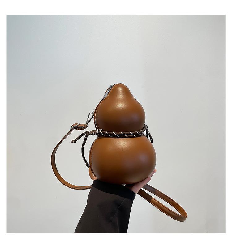 

Новая сумка-мессенджер через плечо в форме тыквы-горлянки с индивидуальным чувством дизайна и в тренде, новая модная женская коричневый