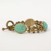 STEPHEN DWECK 2011 Flower Carving Turquoise Bracelet Gold/GreenUsed