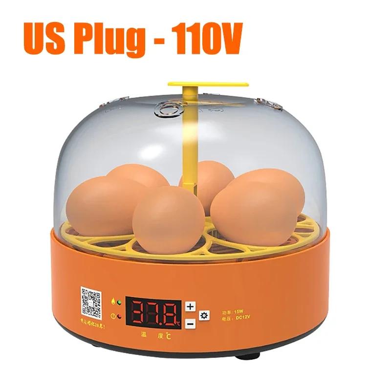 6 Egg Incubator Automatic Turning Temperature Control Breeding Hatchery Chicken Quail Duck Birds Mini Brooder Incubation Device