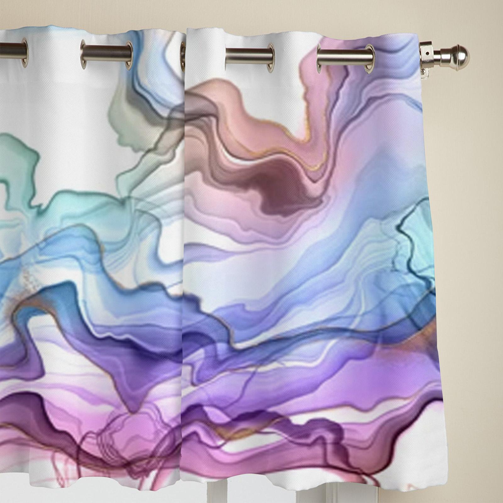 Красочные абстрактные мраморные оконные занавески для детской комнаты — фото 4