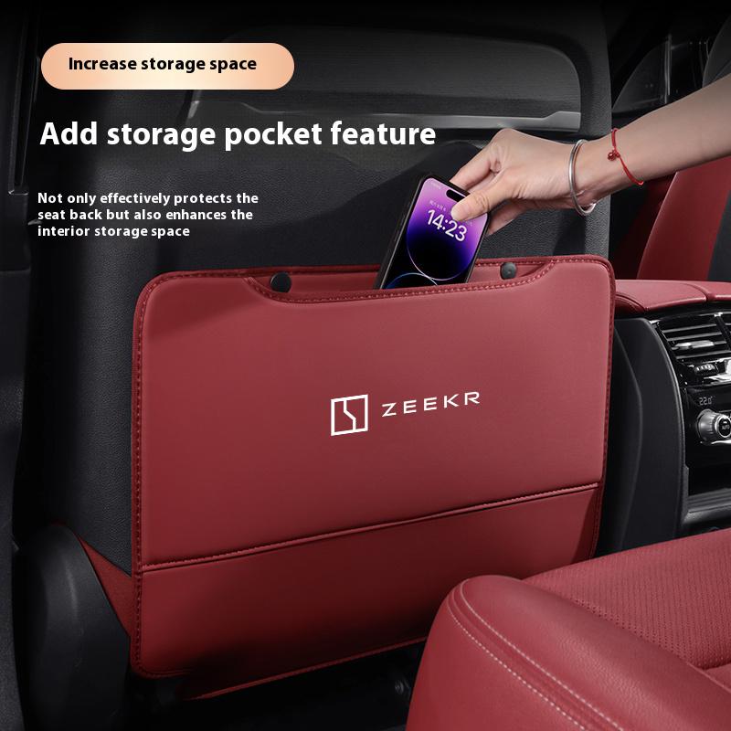 Car Seat Back Protection Anti-Kick Pad Rear Seat Storage Bag For ZEEKR 001 007 009 001FR 007GT X MIX 7X 9X Auto Accessories