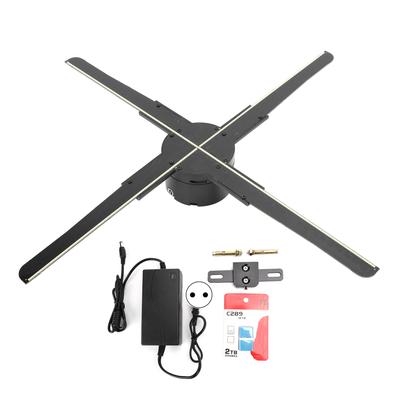 45CM 3D LED WiFi Hologrāfisks Projektors Displeja Ventilators Hologrammas Reklāmas Projekcijas Atskaņotājs ES Spraudnis