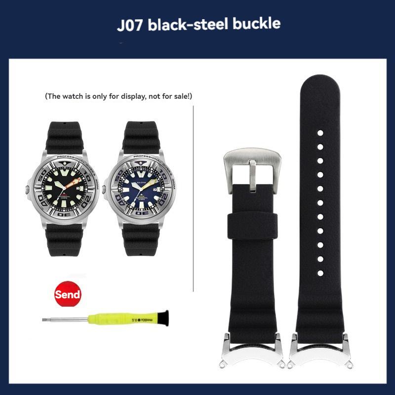 Modified Silicone Watchband For Citizen BJ8050-08E BJ8058-06 Lengthen Little Monster Bracelet Watch Strap Wristband Accessories