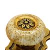 Vintage Single Hole Ceramic Knob Ethnic Style Antique Bronze Flower Pull Handle Ceramic Drawer Knobs Furniture