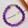 8Mm Retro Design Natural Amethyst Bracelet Commuter Bracelet