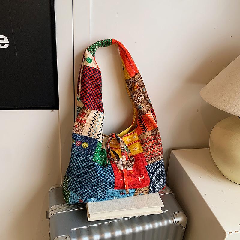 

Весна-лето 2025, новая ретро двусторонняя сумка-жилет, наплечная сумка в стиле Simia, большая вместительная сумка для покупок, сумка-тоут. 45*7*30