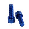 Titanium Bolt Hex Screw M5x16 18 20mm Stigma Chamfer Head Bolt with Washer for Bicycle Stem Parts Pack of 6 (Blue, M5x16mm)