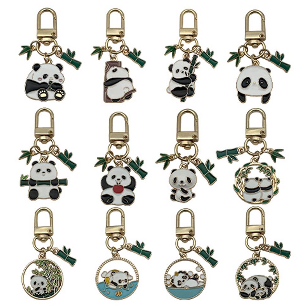 Adorable National Treasure Panda Metal Keychain – Cute & Quirky Cartoon Dāi Méng Panda Keyring Pendant for Men, Women, & Bag Charms.