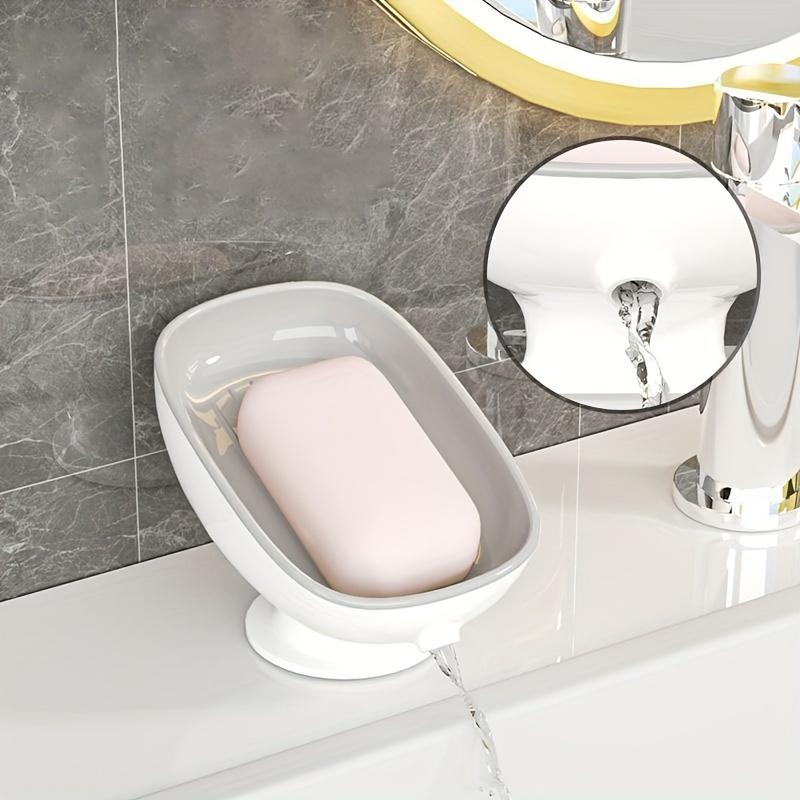 Portasapone regolabile ad angolo per bagno, portasapone ovale in plastica da parete con scarico, lussuoso vassoio portasapone rimovibile