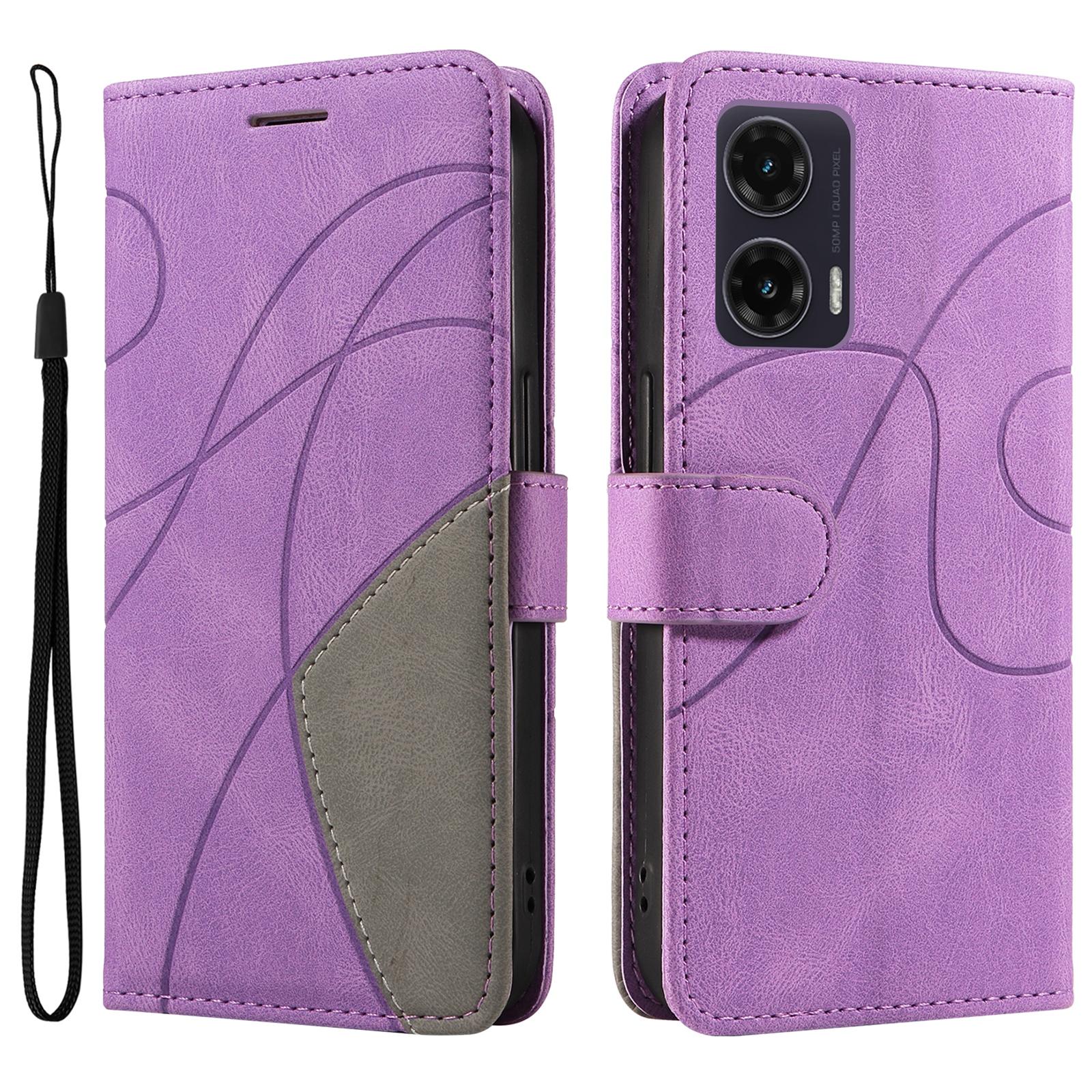 

Для Motorola Moto G35 5G Шкіряний Чохол Гаманець Підставка Кольорове Поєднання Чохол для Телефону E