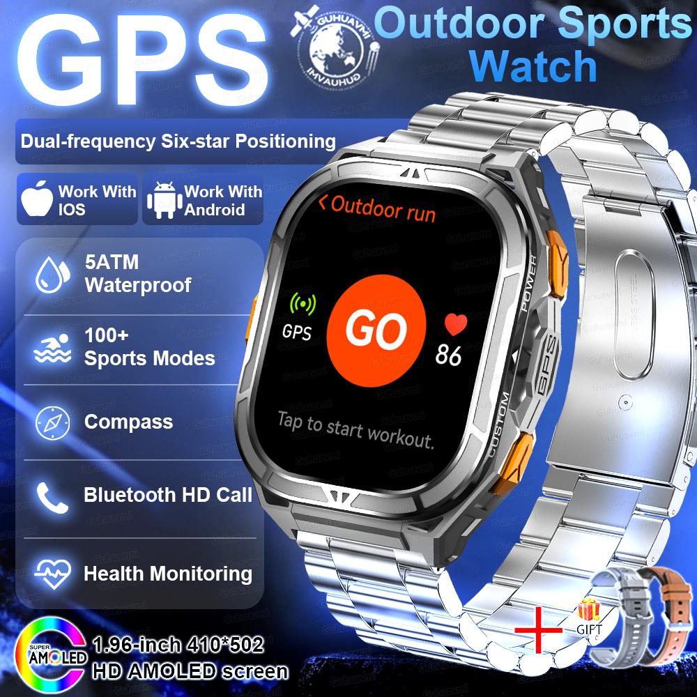 New Military GPS Smartwatch Men 10ATM IP69K Waterproof Smart Watch Compass Altimeter Air Pressure 530mAh Bluetooth Call Watches