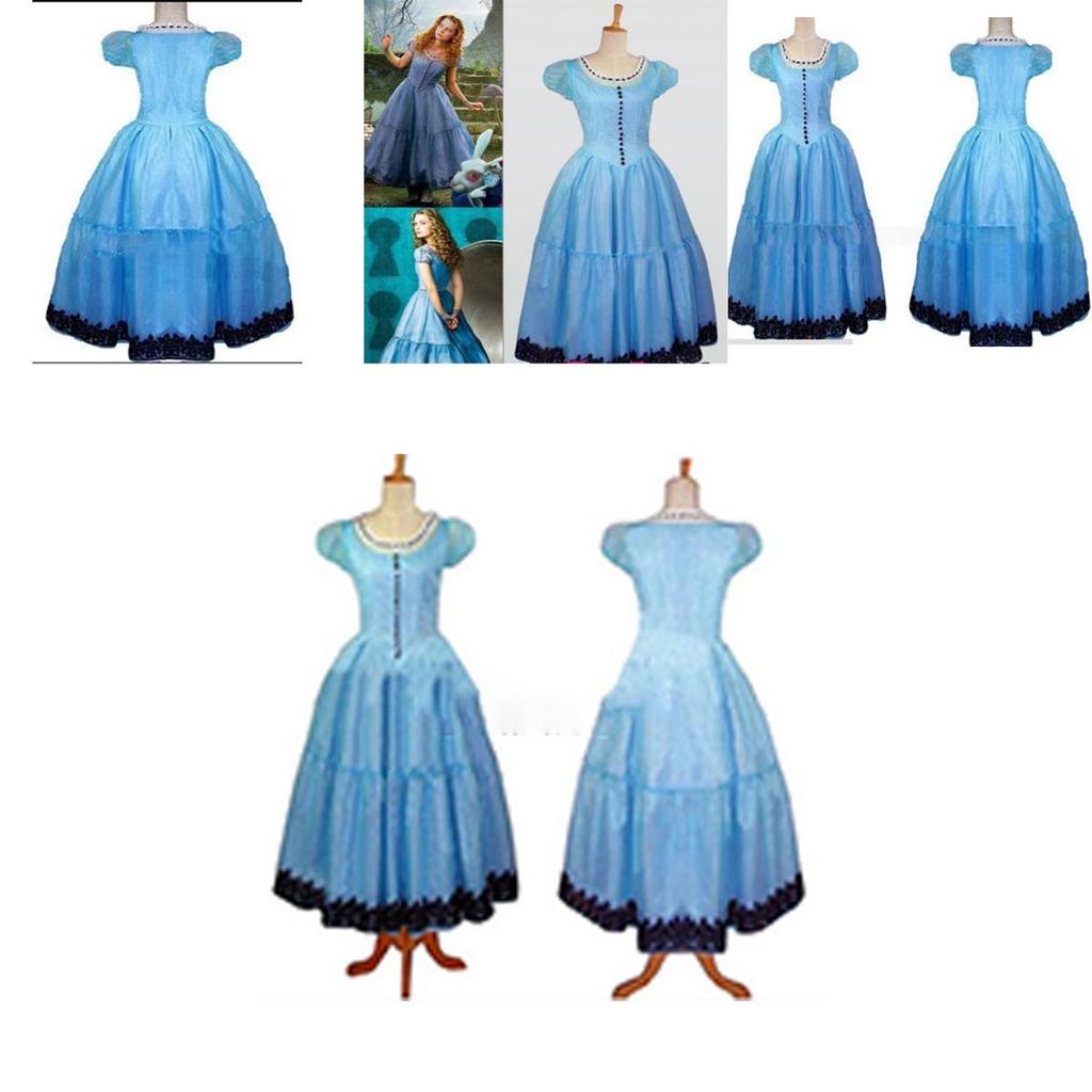 Enchanting Alice In Wonderland Tim Burton Cosplay Blue Dress For Halloween And Prom