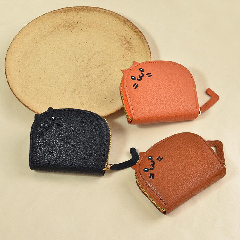 Cute Cat Wallet for Women Small Cartoon Coin Purse Multi Card Holder Kawaii Zipper Pocket Money Bag Fashion Accessories