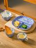 Divided Plate Large Three Grid Plate Divided Plate Ceramic Household Breakfast for One Person