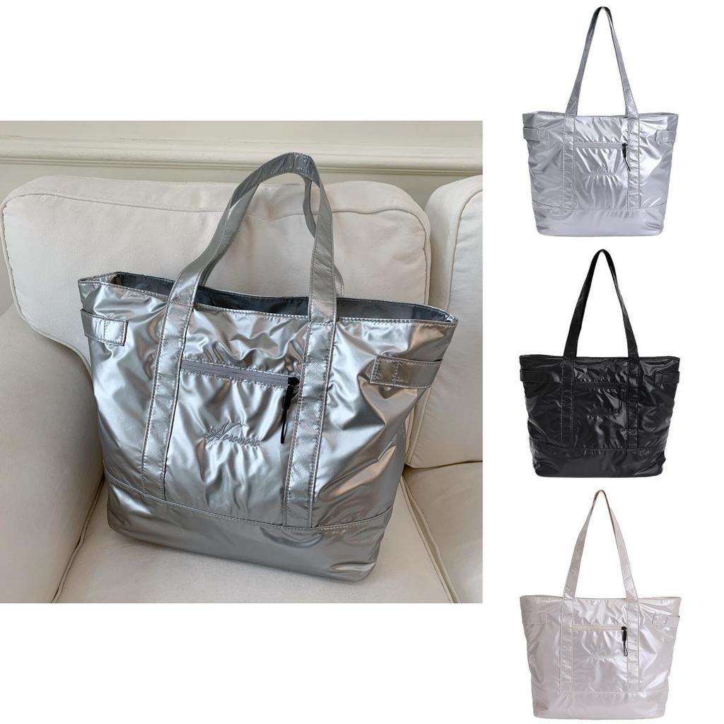 Simple Large Capacity Letter Embroidered Tote Bag For Women Summer Casual Daily Use