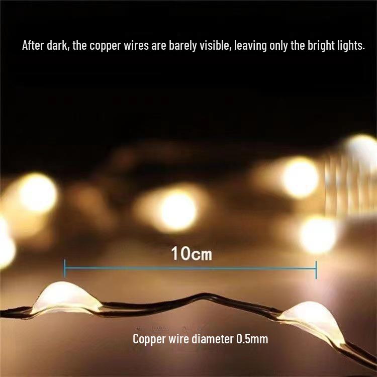 Waterproof Solar Copper Wire LED Light Strip for Outdoor Garden and Balcony Décor