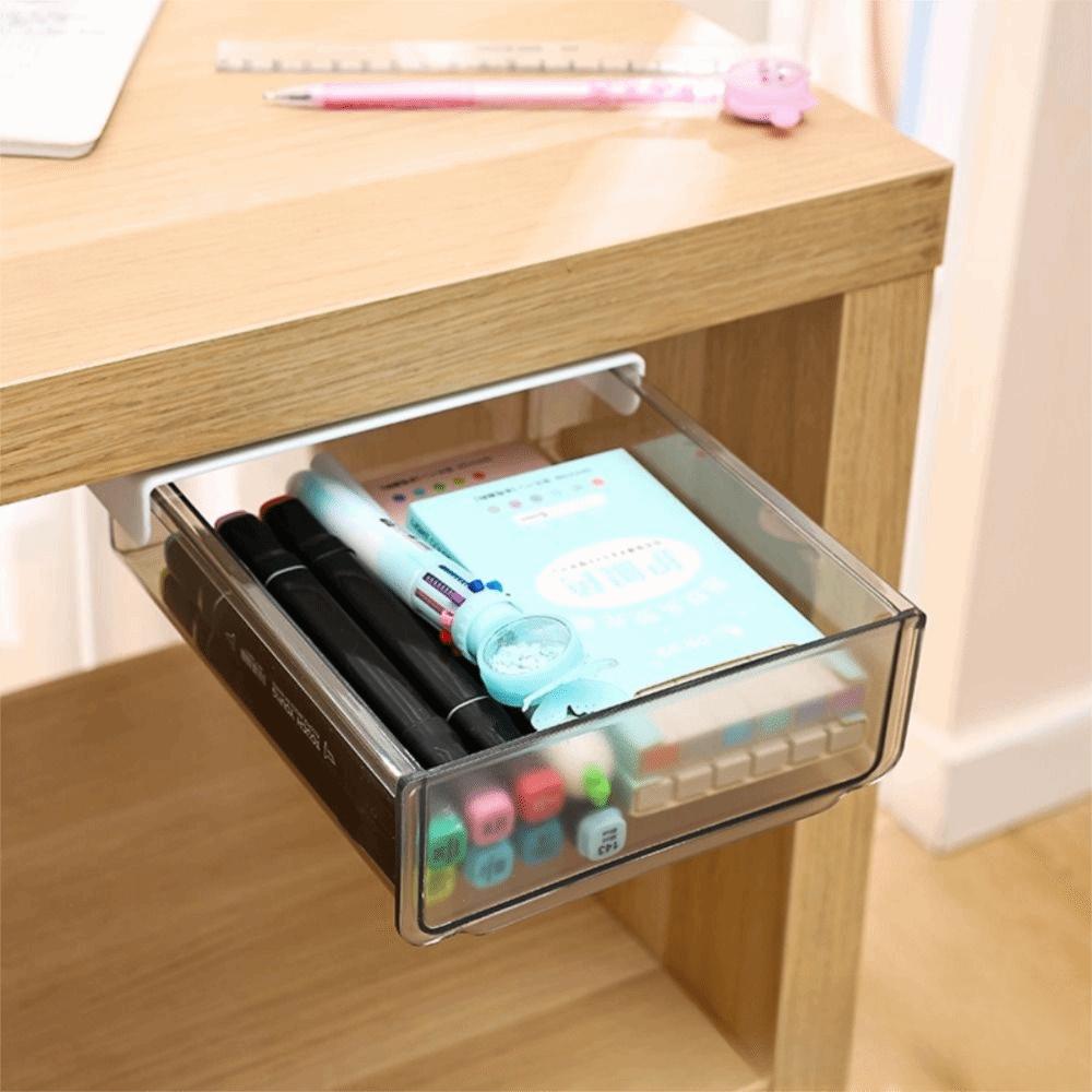 Large Storage Under Desk Drawer Clear Desk Supplies Holder Daily Necessities