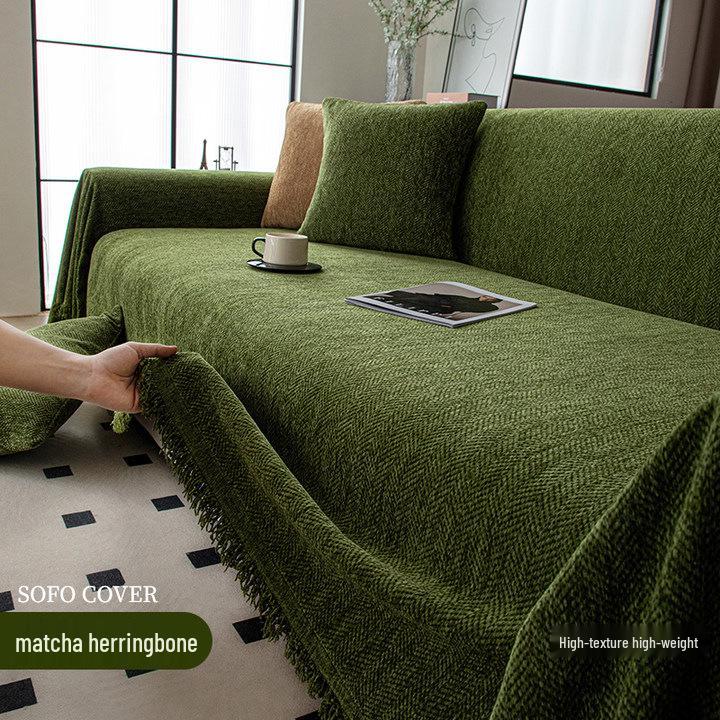 Chenille Herringbone Non-slip Sofa Throw - Universal Warm Cushion Cover 2025