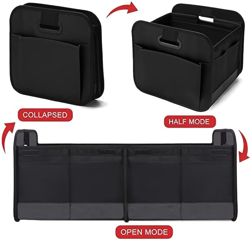 A car trunk storage box, featuring reinforced handles and multiple compartments, collapsible design,made from 600D Oxford fabric