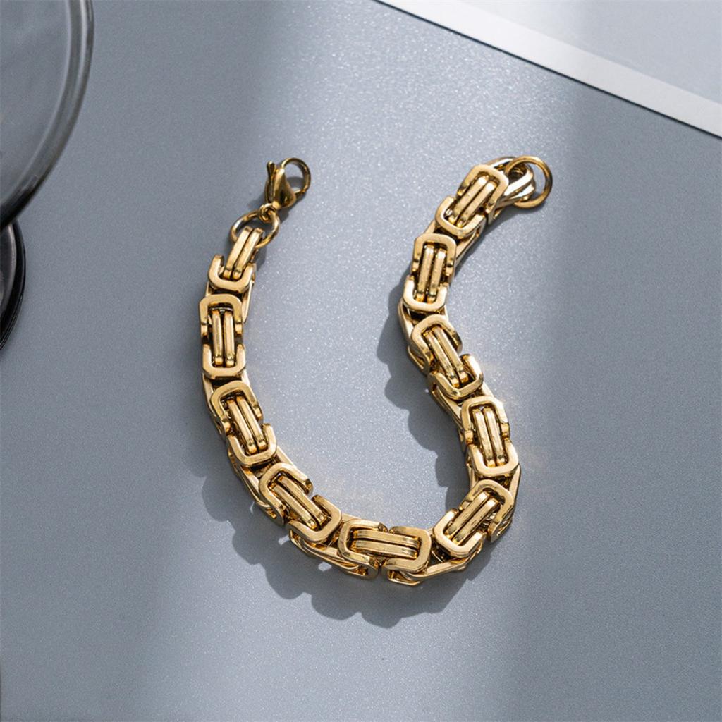 Bracelet for Men Stainless Steel Chain Jewelry, Hypoallergenic Gift & Party Punk Bangles Accessories 3 Types Color
