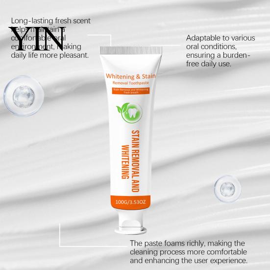 Teeth Cleaning Toothpaste 100G Stain Removal Whitening Toothpaste, Gentle Cleansing for Men Women, Fresh Breath Oral Care Mints Flavor