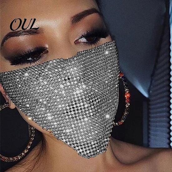 Sexy Nachtclub Requisiten Funkelnde Strass Gesichtsmaske, Glitzer Kristall Maskerade Bling Halb Exquisite Metallkunst Masken Abdeckungen für Damen Halloween