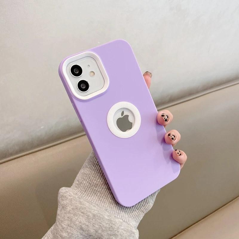 Luxusní měkké silikonové pouzdro na telefon s logem pro iPhone 14 13 12 11 Pro Max X XR XS Max 7 8 Plus SE 2 Kontrastní kryt Candy Color