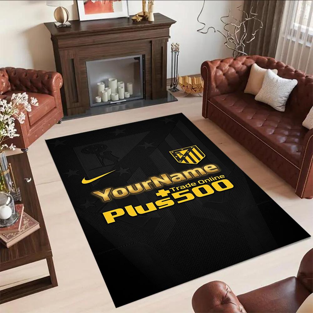 Atletico Madrid Personalized Text Floor Rug Office Rug Suitable for Study room Outdoor Game Room Dining Room Antislip Carpet Decorate Offices