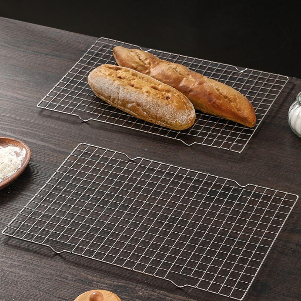 Silver Food Drying Rack Rectangular BBQ Cooling Rack Kitchen Gadget Baking Cooling Rack  Oven
