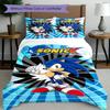 3pcs Duvet Cover Set (1*Duvet Cover + 2*Pillowcase, Without Core), Sonic Print Bedding Set, Bedroom Decor, All‑Season, Birthday Gift