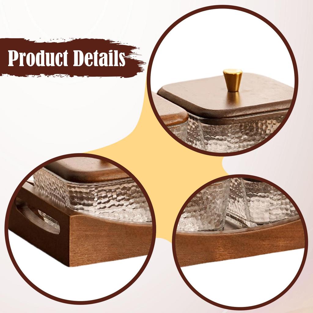 Compartmentalized Serving Tray for Dried Fruit, Sturdy, Portable, Multifunctional, Dustproof,