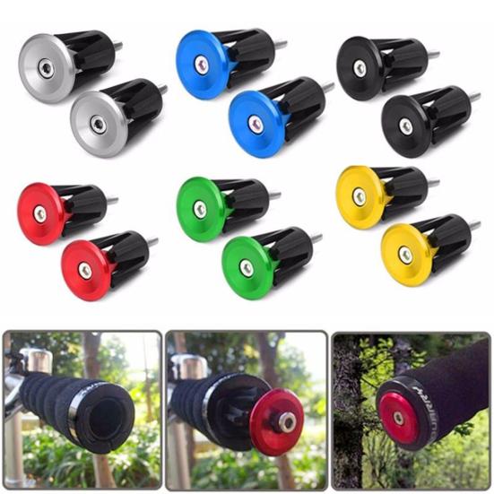 2Pcs/Set Aluminium Alloy Bike Bicycle Cycling Handle Bar Grips End Plug Cap