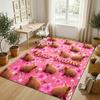 Floral Garden Theme Crystal Velvet Rug Personalized Custom Name Text Soft Floor Mat Home Decor